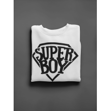 KIDSBEE Super dětská klučičí mikina Super Boy - bílá, vel. 98