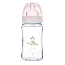Kojenecká láhev 240 ml, ROYAL BABY Little Princess antikoliková, růžová