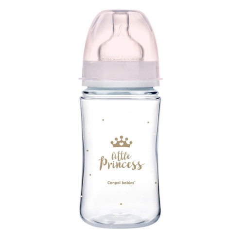Kojenecká lahev 240 ml, ROYAL BABY Little Princess antikoliková, růžová Kojenecká lahev 240 ml, ROYAL BABY Little Princess antikoliková, růžová