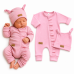 Kojenecká souprava Nature Girl – žebrovaný overal s čepičkou, 2D, bavlna, baby pink, 56 Kojenecká souprava Nature Girl – žebrovaný overal s čepičkou, 2D, bavlna, baby pink, 56