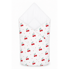Kojenecká zavinovačka Klasik - Cherries, bílá s třešničkami