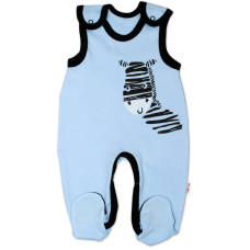 Kojenecké bavlněné dupačky Baby Nellys, Zebra - modré