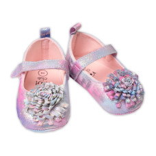 Kojenecké capáčky, balerínky Girl YO! s Kytičkou, na suchý zip, neonové, vel. 9-15 m