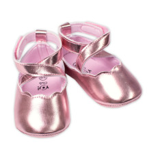 Kojenecké capáčky, balerínky YO! na suchý zip, růžové, vel. 9-15 m