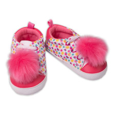 Kojenecké capáčky, botičky Girl YO! s chlupáčkovou bambulkou, růžové, vel.. 9-15 m