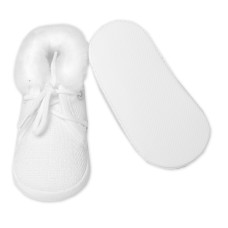 Kojenecké capáčky/botičky na šněrování s kožíškem, Baby Nellys, bílé