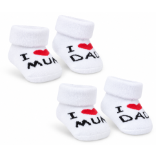 Kojenecké froté ponožky MUM&DAD, sada 2 páry, bílé