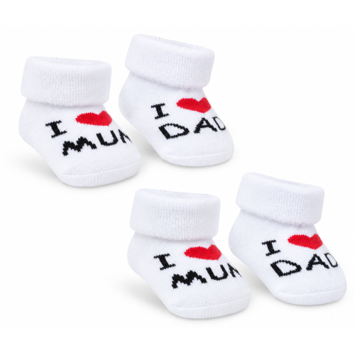 Kojenecké froté ponožky MUM&DAD, sada 2 páry, bílé Kojenecké froté ponožky MUM&DAD, sada 2 páry, bílé