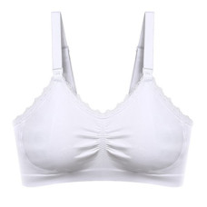 Kojící podprsenka s krajkou BabyOno, bílá, F75-80 cm