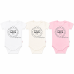 Komplet 3x body Made with love GIRL Baby Nellys, vel. 56, bílá, ecru, sv. růžová