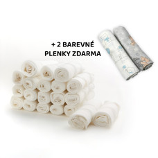 Kvalitní bavlněné pleny TETRA LUX 80x80cm, 20ks v bal. + 2 zdarma