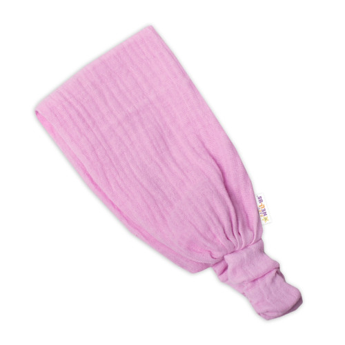 Lehká mušelínová čelenka Bandana, růžová, vel. 104/110 Lehká mušelínová čelenka Bandana, růžová, vel. 104/110