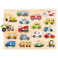Lelin Edukační vkládačka, puzzle - Dopravní prostředky