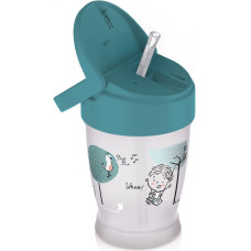 Lovi hrneček se slámkou Lovely Boy - Junior, 12m+,  zeleno/šedý, 250ml
