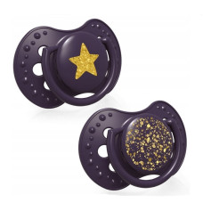 Lovi Silikonové dynamické dudlíky 3-6m, Stardust - fialové