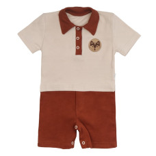 Mamatti Body s nohavičkami Baby Fox - béžová/hnědá