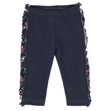 Mamatti Dětské legíny s lampasy, Flowers - granátové, vel. 98