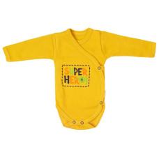 Mamatti Kojenecké body dlouhý rukáv, zapínání bokem, Hero - hořčicové, vel. 56
