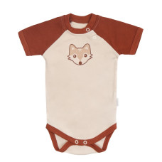 Mamatti Kojenecké body kr. rukáv, Baby Fox - béžová/hnědá