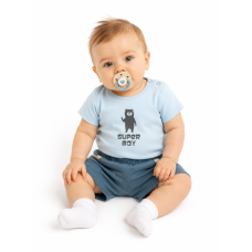 Mamatti Kojenecké body krátký rukáv Bear - mátová, vel. 80