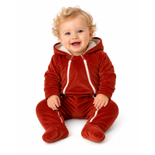 Mamatti Kojenecký overal VELVET, Baby Fox - hnědý, vel. 74 Mamatti Kojenecký overal VELVET, Baby Fox - hnědý, vel. 74