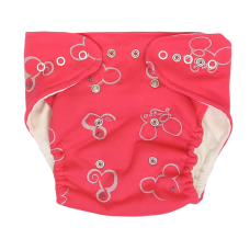 Mamatti Látková plenka EKO sada - kalhotky + 2 x plenka, Myška, vel. 5 - 14 kg, červená