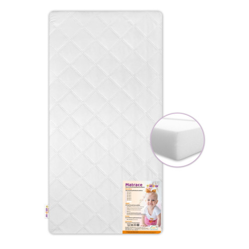 Matrace do dětské postele Baby Nellys, pěna 160x90x10cm - bílá Matrace do dětské postele Baby Nellys, pěna 160x90x10cm - bílá