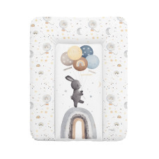 Měkká přebalovací podložka 50×70 cm Basic – na komodu pro miminko - Bunny a duha