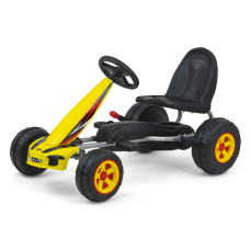 Milly Mally VIPER – dětská šlapací motokára (gokart) s ruční brzdou - žlutá