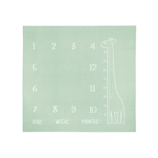 Milníková mušelínová plenka/dečka 120x120 cm Žirafka Sensillo, mátová
