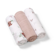 Mušelínové plenky BabyOno, Super Soft béžové, 100% bavlna, 3 ks x 70x70cm, Medvídek II