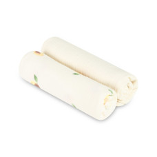 Mušelínové pleny krešované 60×75 cm, Peach cream - sada 2ks