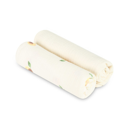 Mušelínové pleny krešované 60×75 cm, Peach cream - sada 2ks Mušelínové pleny krešované 60×75 cm, Peach cream - sada 2ks