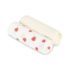 Mušelínové pleny krešované 60×75 cm Strawberry Cream – sada 2 ks