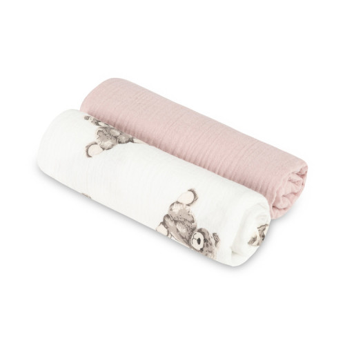 Mušelínové pleny krešované 60×75 cm Teddy Pink – sada 2 ks Mušelínové pleny krešované 60×75 cm Teddy Pink – sada 2 ks