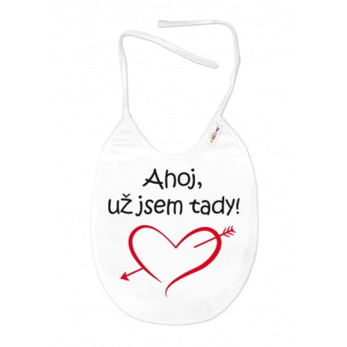 Nepromokavý bryndáček, 24 x 27 cm - Ahoj, už jsem tady! Baby Nellys - bílý Nepromokavý bryndáček, 24 x 27 cm - Ahoj, už jsem tady! Baby Nellys - bílý