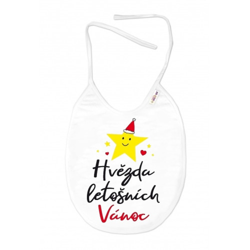 Nepromokavý bryndáček, 24 x 27 cm - Hvězda letošních Vánoc, Baby Nellys - bílý Nepromokavý bryndáček, 24 x 27 cm - Hvězda letošních Vánoc, Baby Nellys - bílý