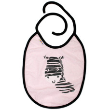Nepromokavý bryndáček Baby Nellys velký Zebra, 24 x 23 cm - růžová