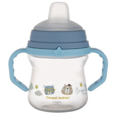 Nevylévací hrníček Canpol Babies s měkkým náustkem - Bonjour, modrý, 150 ml