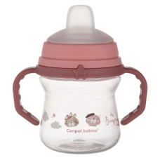 Nevylévací hrníček Canpol Babies s měkkým náustkem - Bonjour, růžový, 150 ml