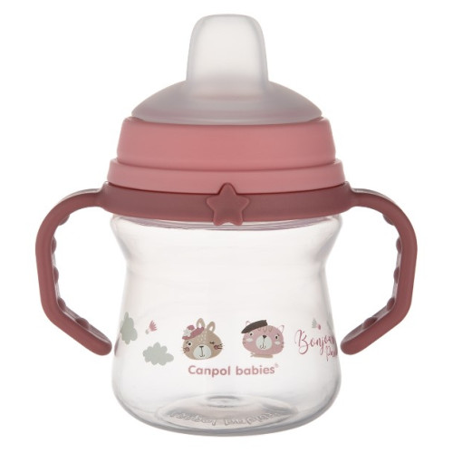 Nevylévací hrníček Canpol Babies s měkkým náustkem - Bonjour, růžový, 150 ml Nevylévací hrníček Canpol Babies s měkkým náustkem - Bonjour, růžový, 150 ml