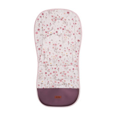 Oboustranná vložka do kočárku, velvet, bavlna, Květinky, růžové