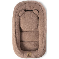 Oboustranné hnízdečko s polštářkem Teddy Boucle - hnědé