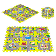 Pěnové puzzle, podložka - Město, 9 dílů