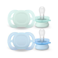 Philips Avent Dudlík Ultra Start 0–2m – 2 ks se sterilizačním pouzdrem, blue