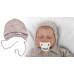 Pletená čepička na zavazování bonetka Boy, Hand Made Baby Nellys, béžová