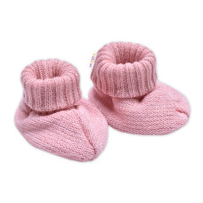 Pletené botičky/capáčky STAR Hand Made Baby Nellys, pudrově růžové, vel. 68/74