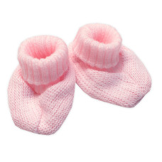 Pletené botičky/capáčky STAR Hand Made Baby Nellys, růžové, vel. 68/74