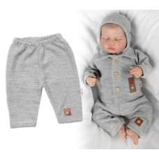 Pletené kalhoty Hand Made Boy, Baby Nellys, šedé