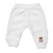 Pletené kojenecké kalhoty Hand Made Baby Nellys, bílé